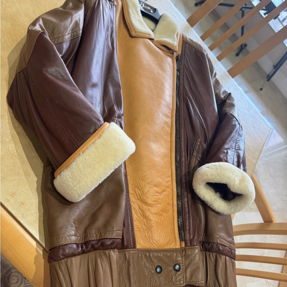 PRICE DROP: Men's (or Women’s) Shearling-Trimmed LAMBSKIN,by GOLDEN HIDE,USA, M - Picture 6 of 11